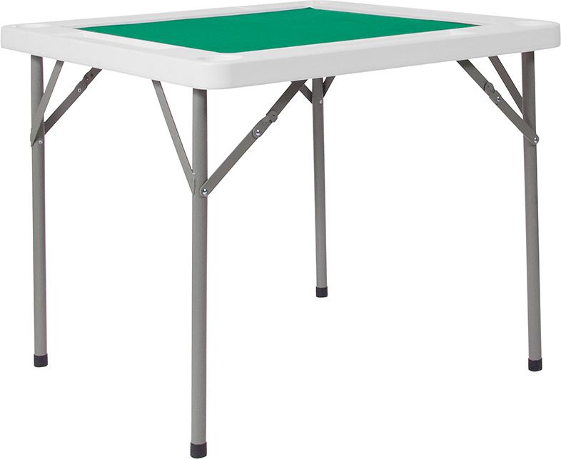 Flash Furniture 34.5” Square Granite White Folding Game Table with Green Playing Surface – DAD-MJZ-88-GG Online Hot Sale
