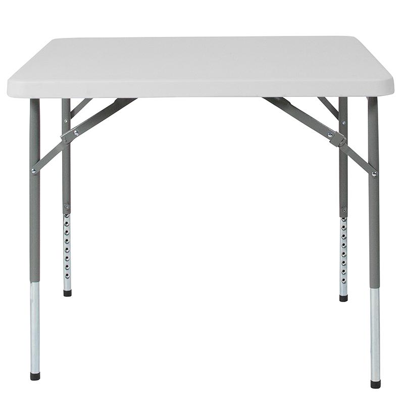 Flash Furniture 34” Square Height Adjustable Granite White Plastic Folding Table – RB-3434ADJ-GG Online now