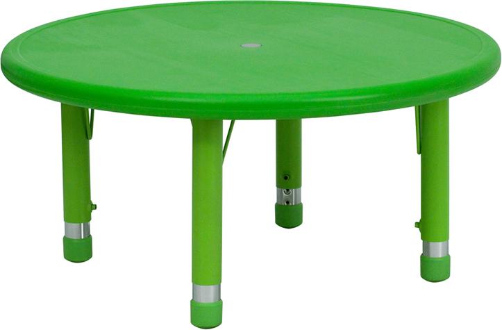 Flash Furniture 33” Round Green Plastic Height Adjustable Activity Table – YU-YCX-007-2-ROUND-TBL-GREEN-GG Fashion