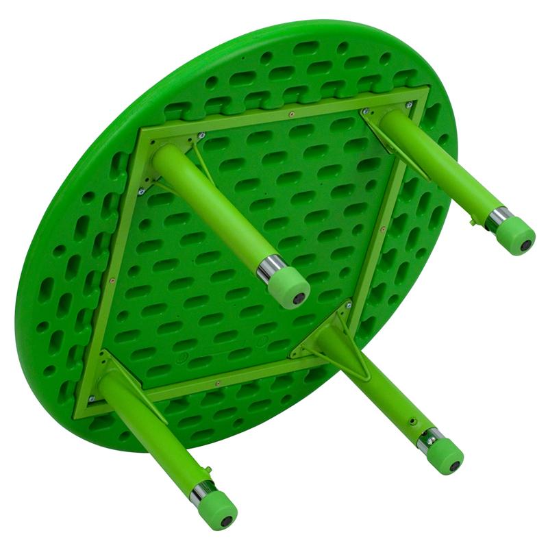 Flash Furniture 33” Round Green Plastic Height Adjustable Activity Table – YU-YCX-007-2-ROUND-TBL-GREEN-GG Fashion