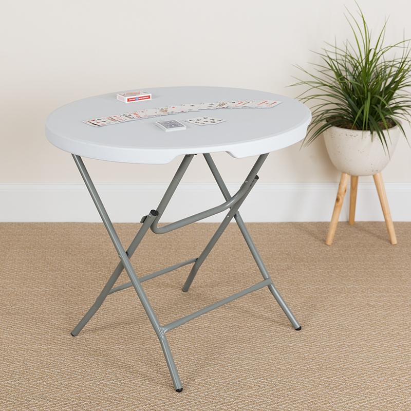Flash Furniture 32” Round Granite White Plastic Folding Table – RB-32R-GW-GG Sale