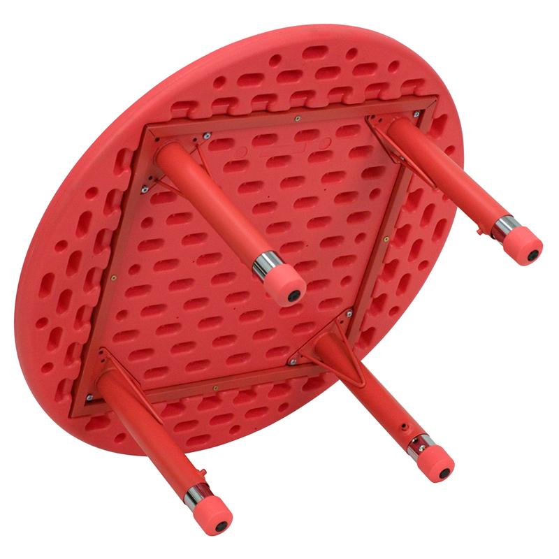 Flash Furniture 33” Round Red Plastic Height Adjustable Activity Table – YU-YCX-007-2-ROUND-TBL-RED-GG Online Hot Sale