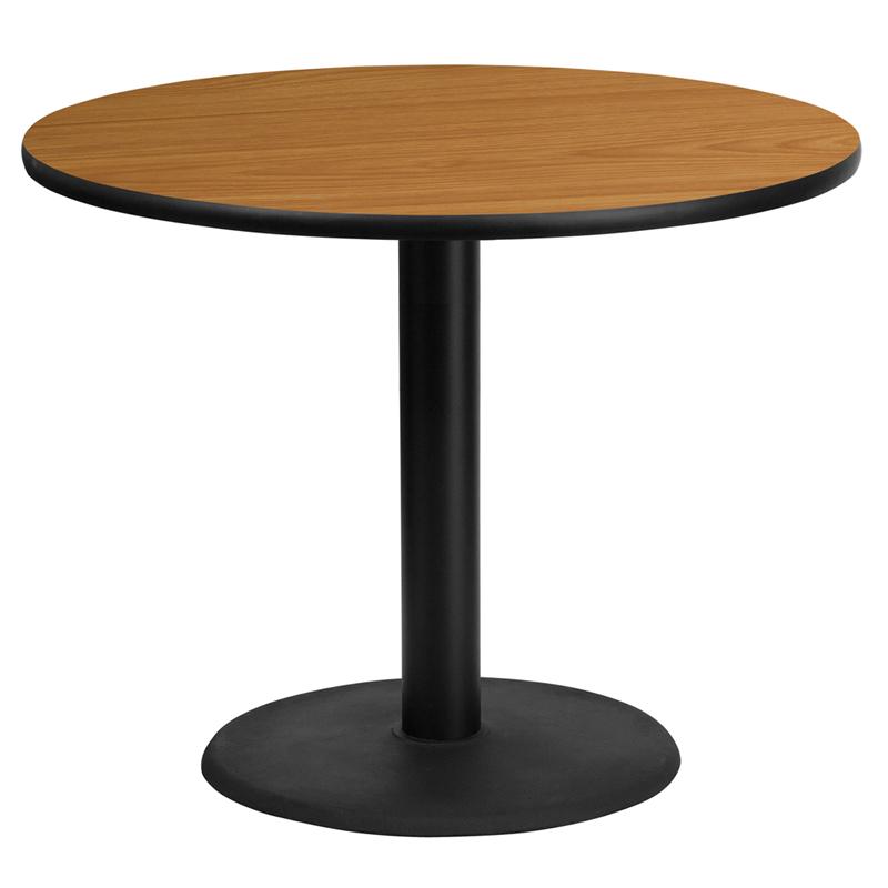 Flash Furniture 36” Round Natural Laminate Table Top with 24” Round Table Height Base – XU-RD-36-NATTB-TR24-GG Online now
