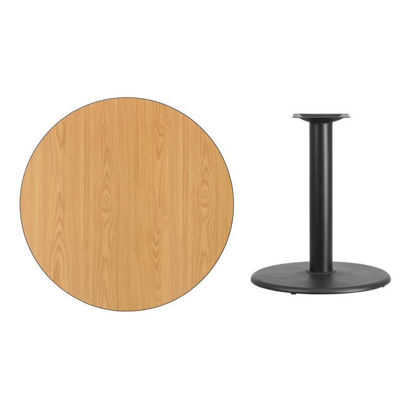 Flash Furniture 36” Round Natural Laminate Table Top with 24” Round Table Height Base – XU-RD-36-NATTB-TR24-GG Online now