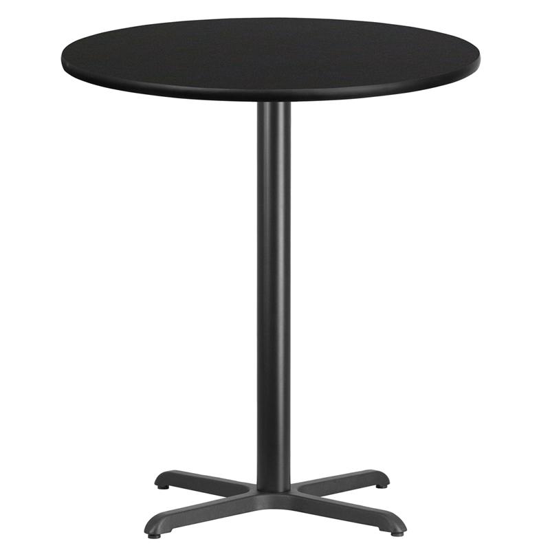 Flash Furniture 36” Round Black Laminate Table Top with 30” x 30” Bar Height Table Base – XU-RD-36-BLKTB-T3030B-GG Online now