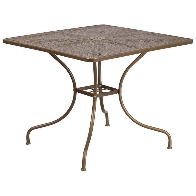 Flash Furniture 35.5” Square Gold Indoor-Outdoor Steel Patio Table – CO-6-GD-GG Online