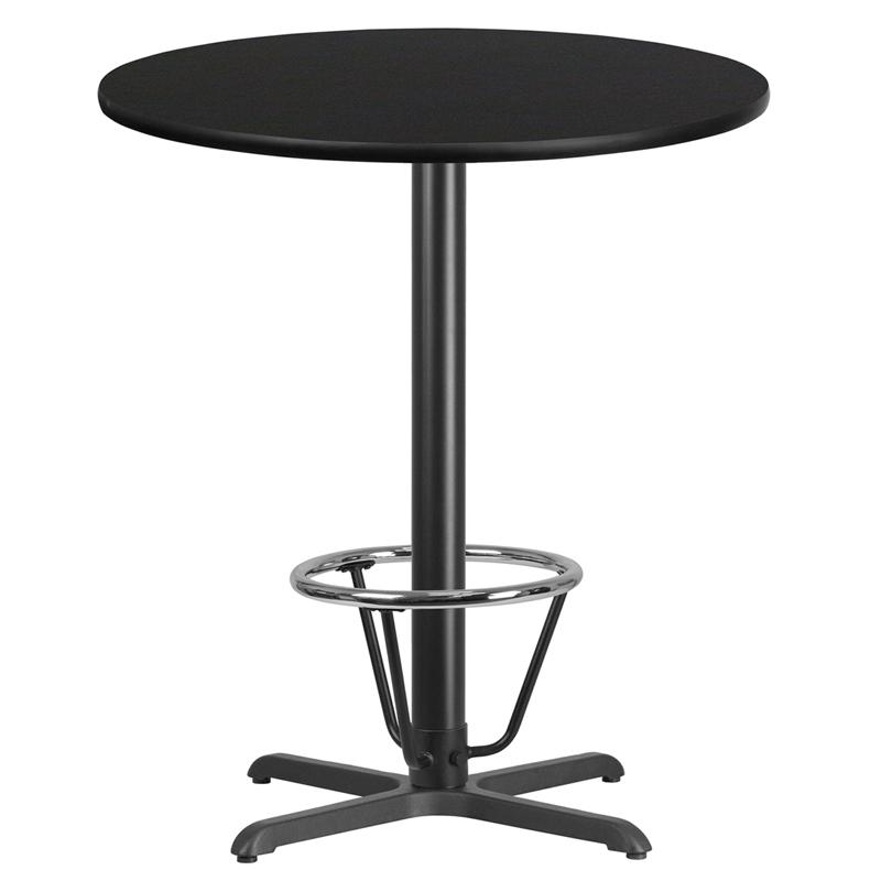 Flash Furniture 36” Round Black Laminate Table Top with 30” x 30” Bar Height Table Base and Foot Ring – XU-RD-36-BLKTB-T3030B-3CFR-GG Online
