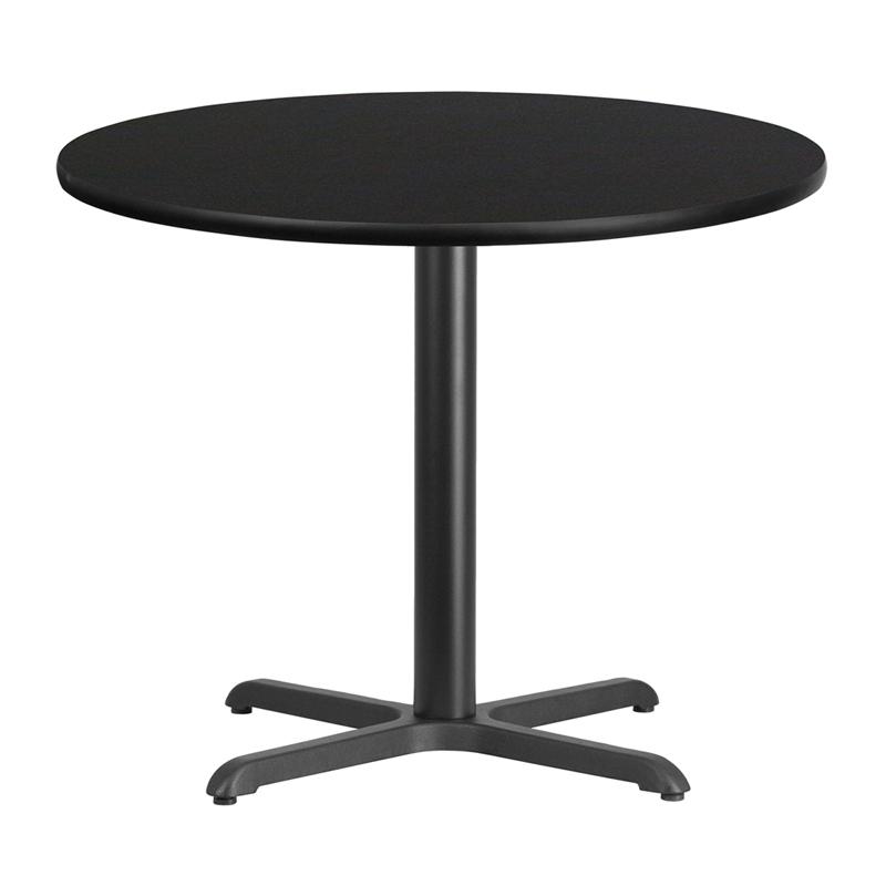 Flash Furniture 36” Round Black Laminate Table Top with 30” x 30” Table Height Base – XU-RD-36-BLKTB-T3030-GG Online