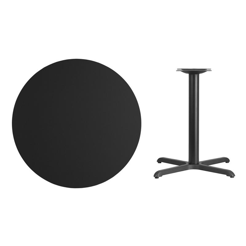 Flash Furniture 36” Round Black Laminate Table Top with 30” x 30” Table Height Base – XU-RD-36-BLKTB-T3030-GG Online
