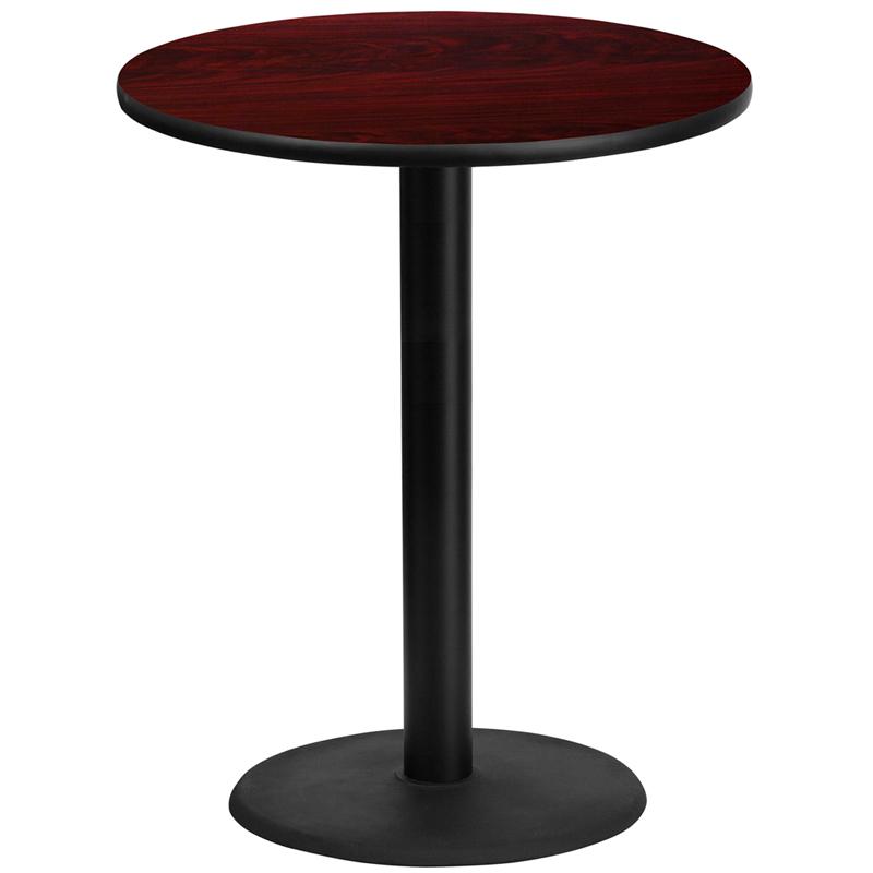 Flash Furniture 36” Round Mahogany Laminate Table Top with 24” Round Bar Height Table Base – XU-RD-36-MAHTB-TR24B-GG Online