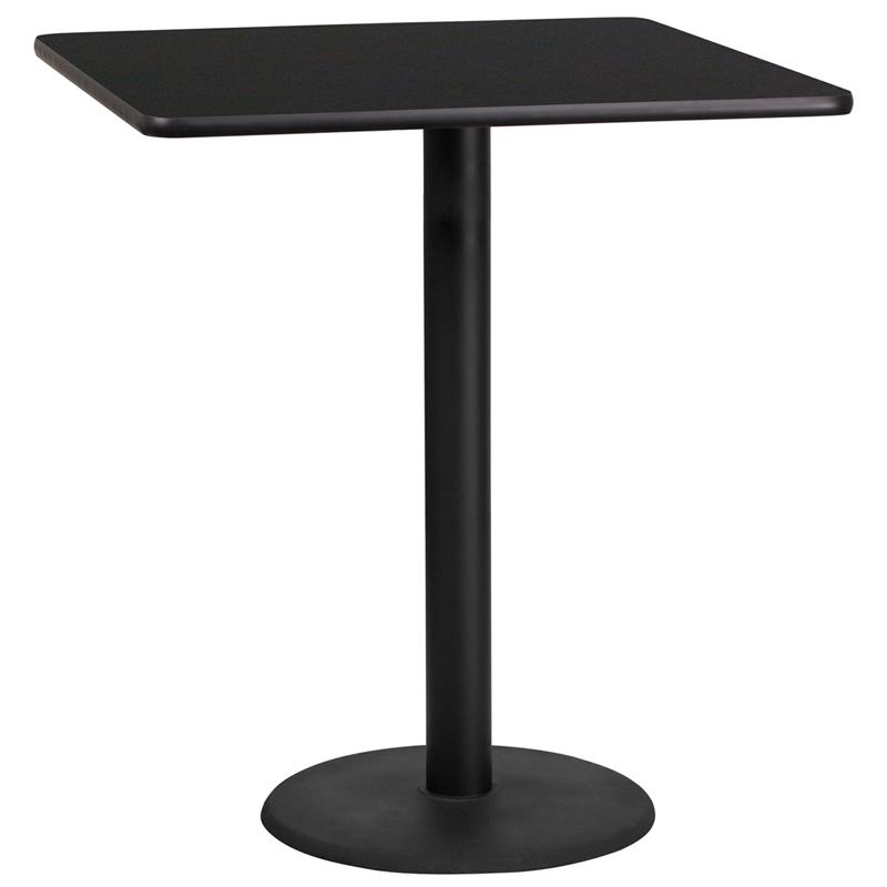 Flash Furniture 36” Square Black Laminate Table Top with 24” Round Bar Height Table Base – XU-BLKTB-3636-TR24B-GG Online