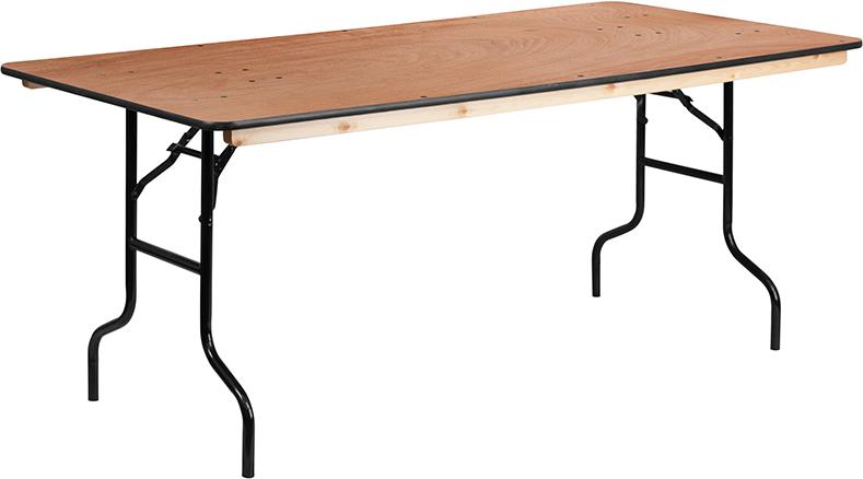 Flash Furniture 36” x 72” Rectangular Wood Folding Banquet Table with Clear Coated Finished Top – XA-3672-P-GG Hot on Sale