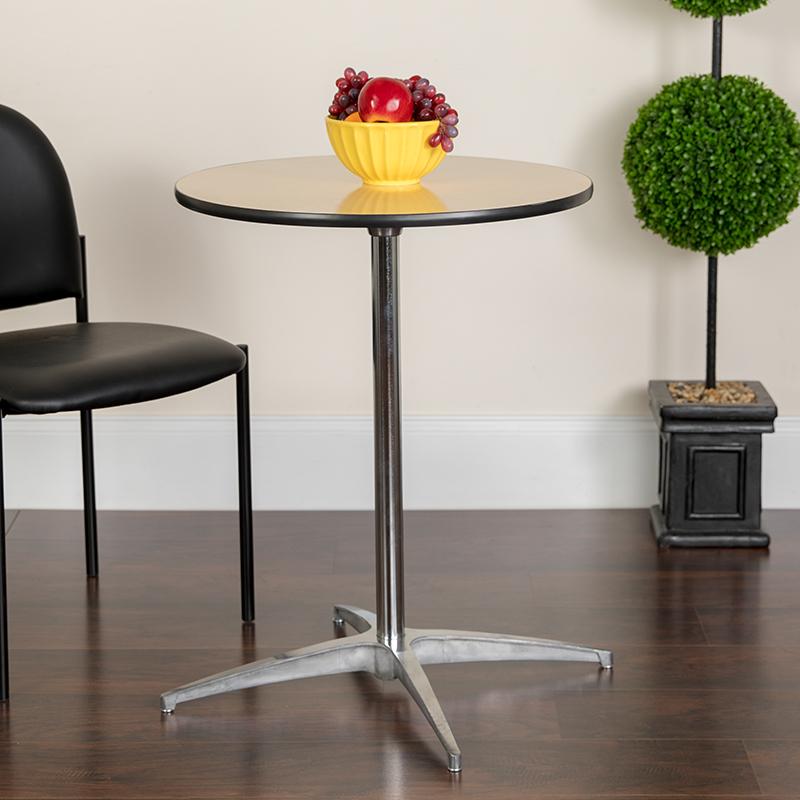 Flash Furniture 36” Round Wood Cocktail Table with 30” and 42” Columns – XA-36-COTA-GG Discount