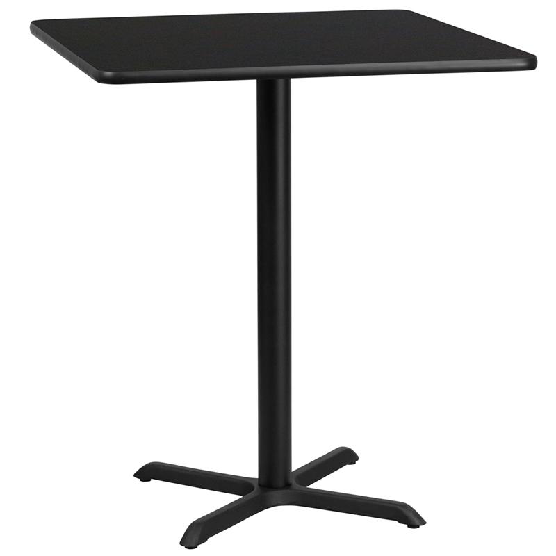 Flash Furniture 36” Square Black Laminate Table Top with 30” x 30” Bar Height Table Base – XU-BLKTB-3636-T3030B-GG Online now