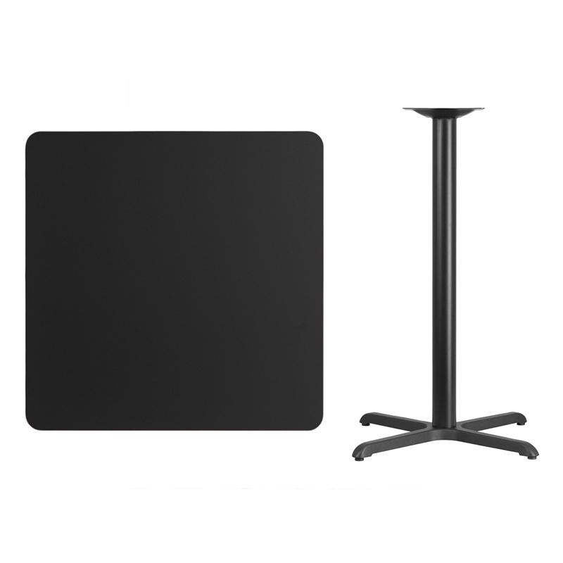 Flash Furniture 36” Square Black Laminate Table Top with 30” x 30” Bar Height Table Base – XU-BLKTB-3636-T3030B-GG Online now