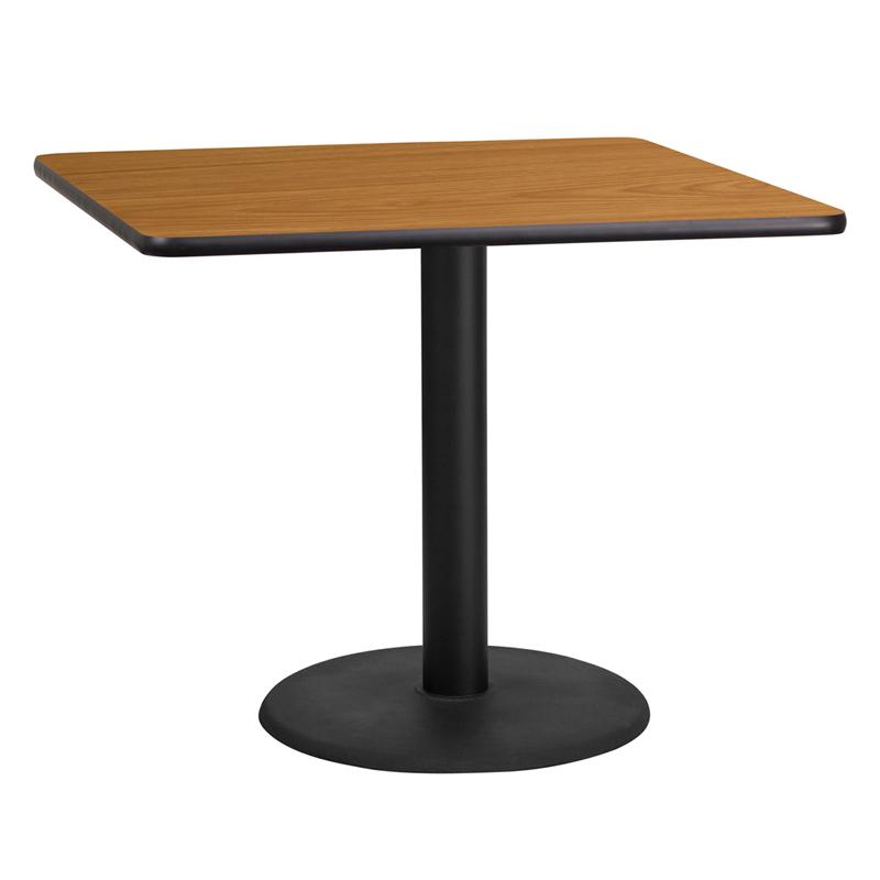 Flash Furniture 36” Square Natural Laminate Table Top with 24” Round Table Height Base – XU-NATTB-3636-TR24-GG Online Hot Sale