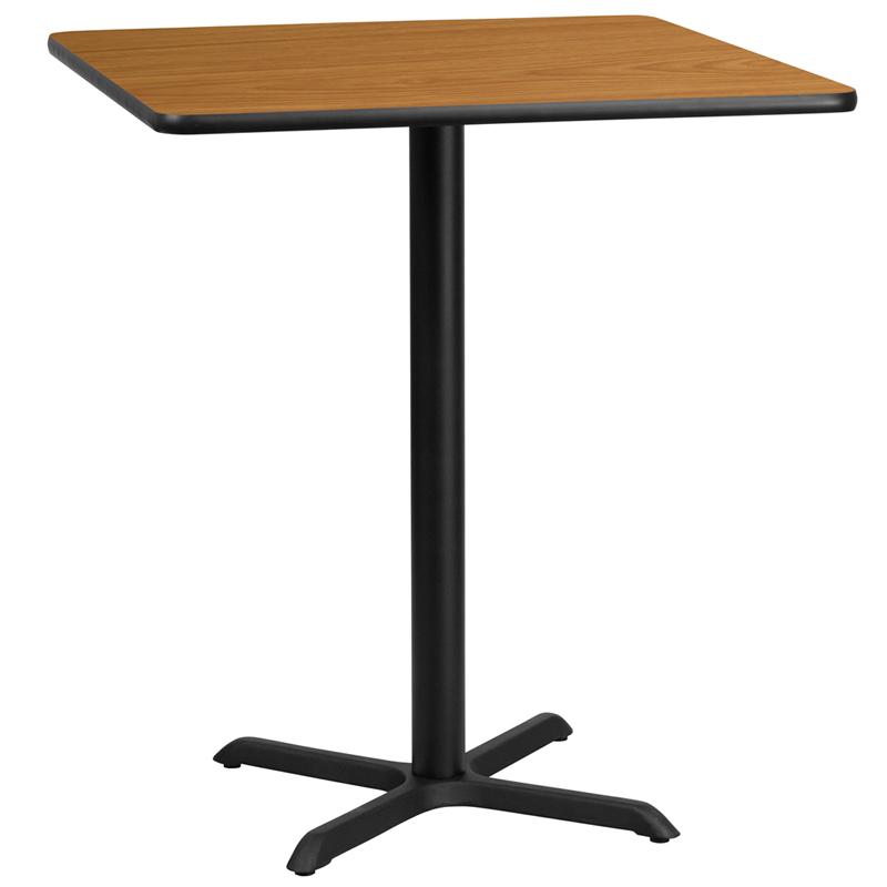 Flash Furniture 36” Square Natural Laminate Table Top with 30” x 30” Bar Height Table Base – XU-NATTB-3636-T3030B-GG Online Hot Sale