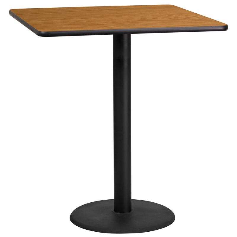 Flash Furniture 36” Square Natural Laminate Table Top with 24” Round Bar Height Table Base – XU-NATTB-3636-TR24B-GG Online