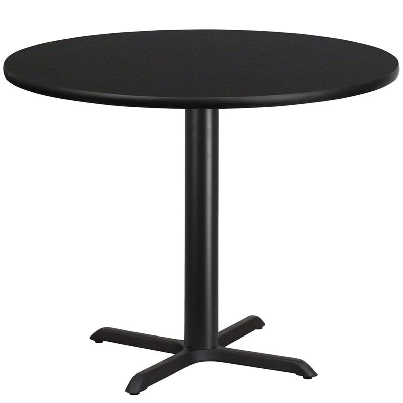 Flash Furniture 42” Round Black Laminate Table Top with 33” x 33” Table Height Base – XU-RD-42-BLKTB-T3333-GG Supply