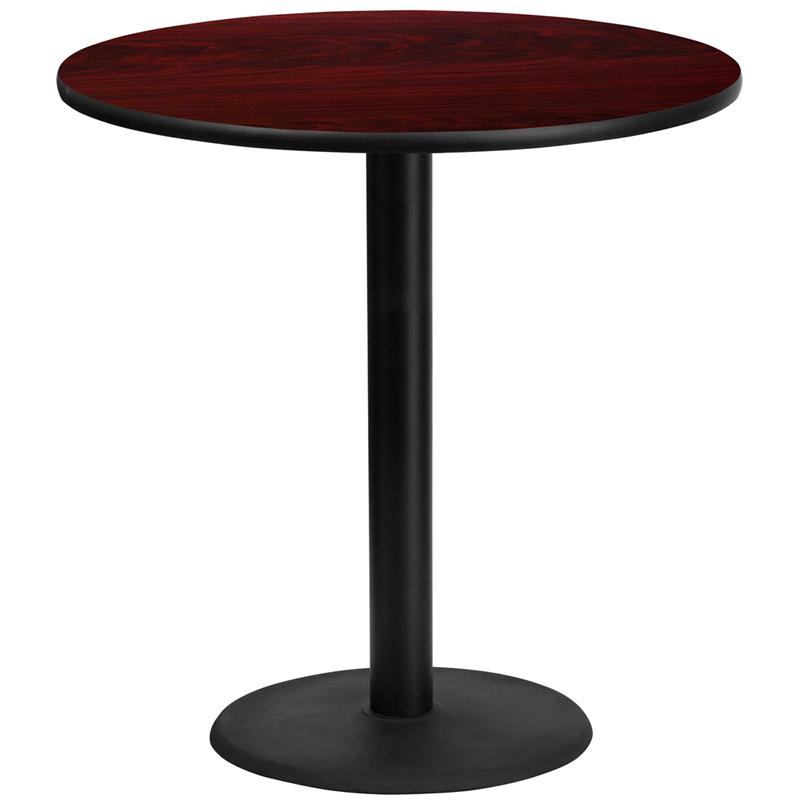 Flash Furniture 42” Round Mahogany Laminate Table Top with 24” Round Bar Height Table Base – XU-RD-42-MAHTB-TR24B-GG Hot on Sale