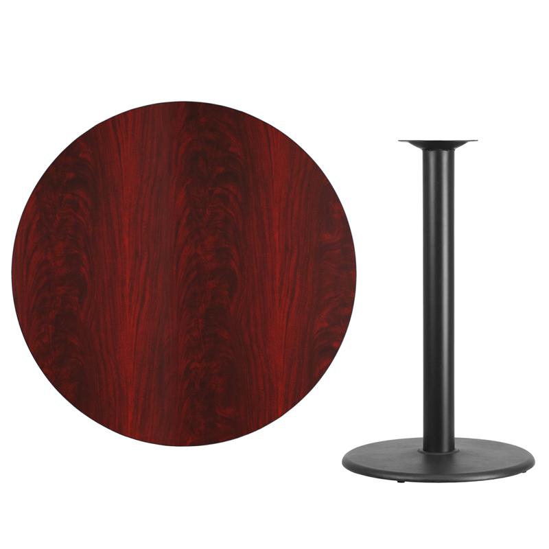 Flash Furniture 42” Round Mahogany Laminate Table Top with 24” Round Bar Height Table Base – XU-RD-42-MAHTB-TR24B-GG Hot on Sale