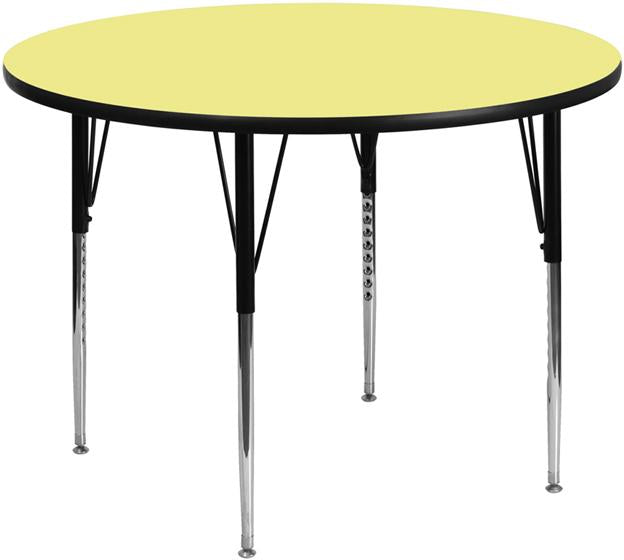 Flash Furniture 42” Round Yellow Thermal Laminate Activity Table – Standard Height Adjustable Legs – XU-A42-RND-YEL-T-A-GG Online
