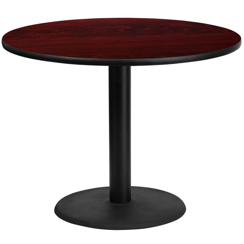 Flash Furniture 42” Round Mahogany Laminate Table Top with 24” Round Table Height Base – XU-RD-42-MAHTB-TR24-GG Fashion