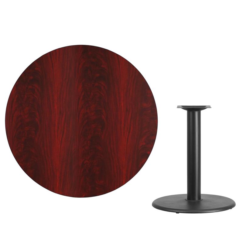 Flash Furniture 42” Round Mahogany Laminate Table Top with 24” Round Table Height Base – XU-RD-42-MAHTB-TR24-GG Fashion