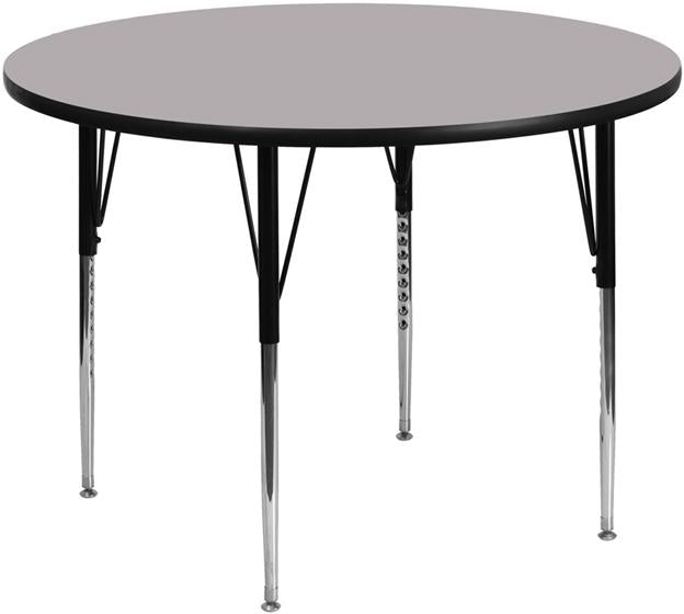 Flash Furniture 42” Round Grey Thermal Laminate Activity Table – Standard Height Adjustable Legs – XU-A42-RND-GY-T-A-GG Discount