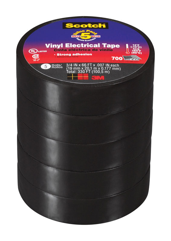 ELEC TAPE 3/4″ BLK 5PK Online now