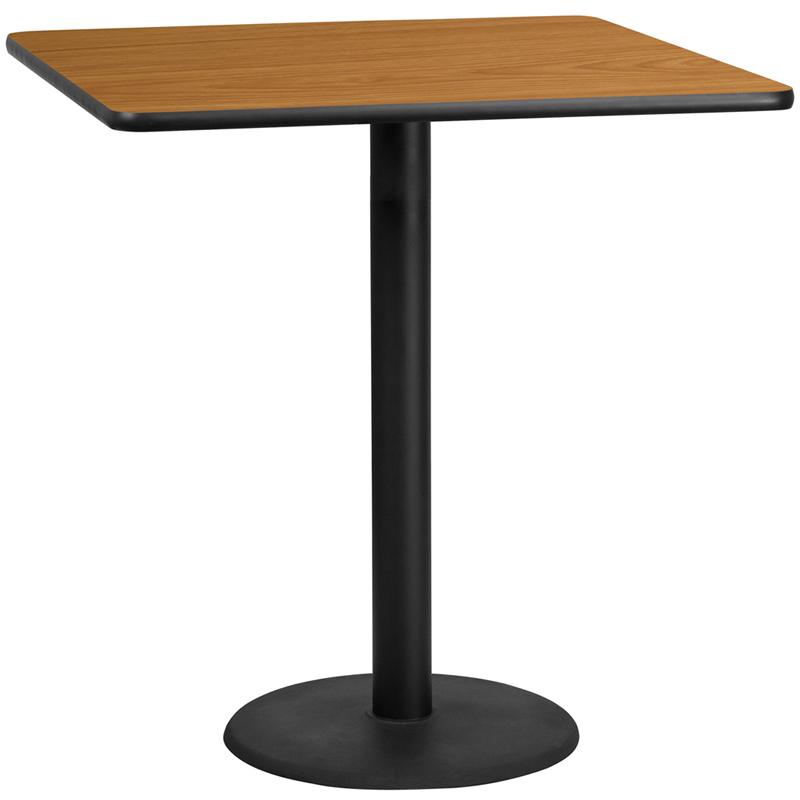 Flash Furniture 42” Square Natural Laminate Table Top with 24” Round Bar Height Table Base – XU-NATTB-4242-TR24B-GG Sale