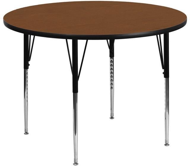 Flash Furniture 42” Round Oak HP Laminate Activity Table – Standard Height Adjustable Legs – XU-A42-RND-OAK-H-A-GG Discount