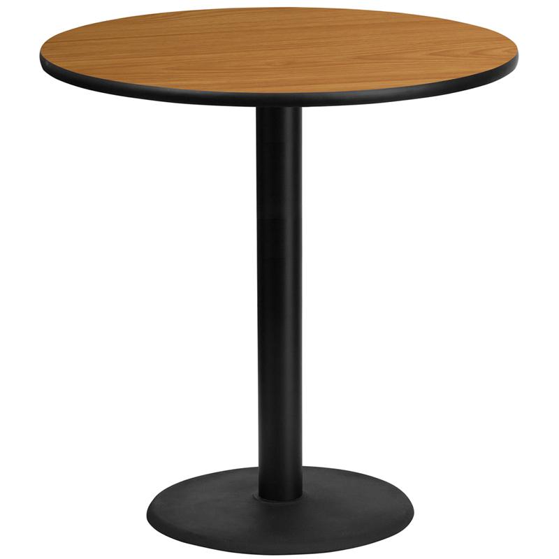 Flash Furniture 42” Round Natural Laminate Table Top with 24” Round Bar Height Table Base – XU-RD-42-NATTB-TR24B-GG Fashion