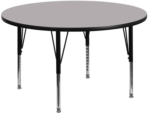 Flash Furniture 42” Round Grey Thermal Laminate Activity Table – Height Adjustable Short Legs – XU-A42-RND-GY-T-P-GG Hot on Sale