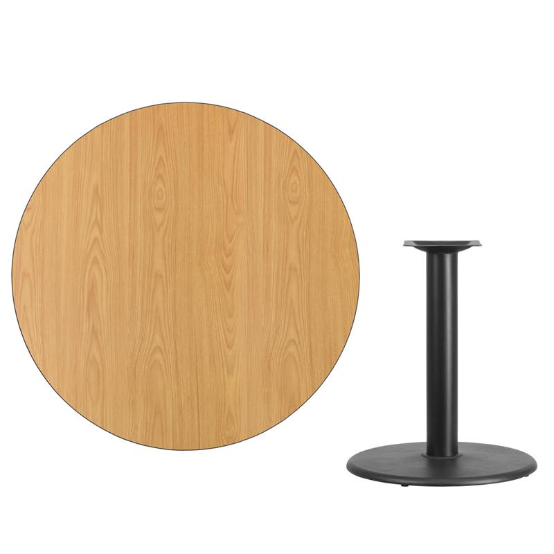 Flash Furniture 42” Round Natural Laminate Table Top with 24” Round Table Height Base – XU-RD-42-NATTB-TR24-GG Hot on Sale