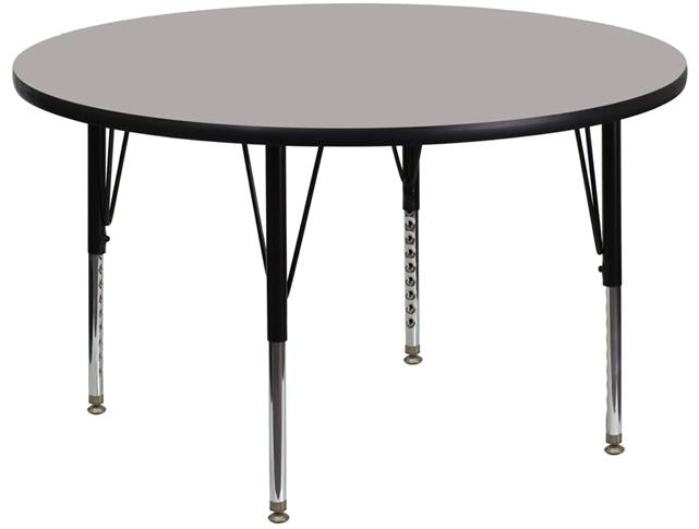 Flash Furniture 42” Round Grey HP Laminate Activity Table – Height Adjustable Short Legs – XU-A42-RND-GY-H-P-GG Sale