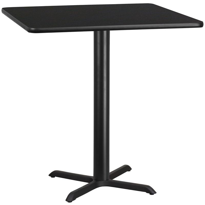 Flash Furniture 42” Square Black Laminate Table Top with 33” x 33” Bar Height Table Base – XU-BLKTB-4242-T3333B-GG Supply