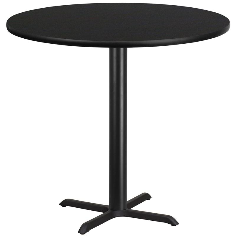 Flash Furniture 42” Round Black Laminate Table Top with 33” x 33” Bar Height Table Base – XU-RD-42-BLKTB-T3333B-GG on Sale
