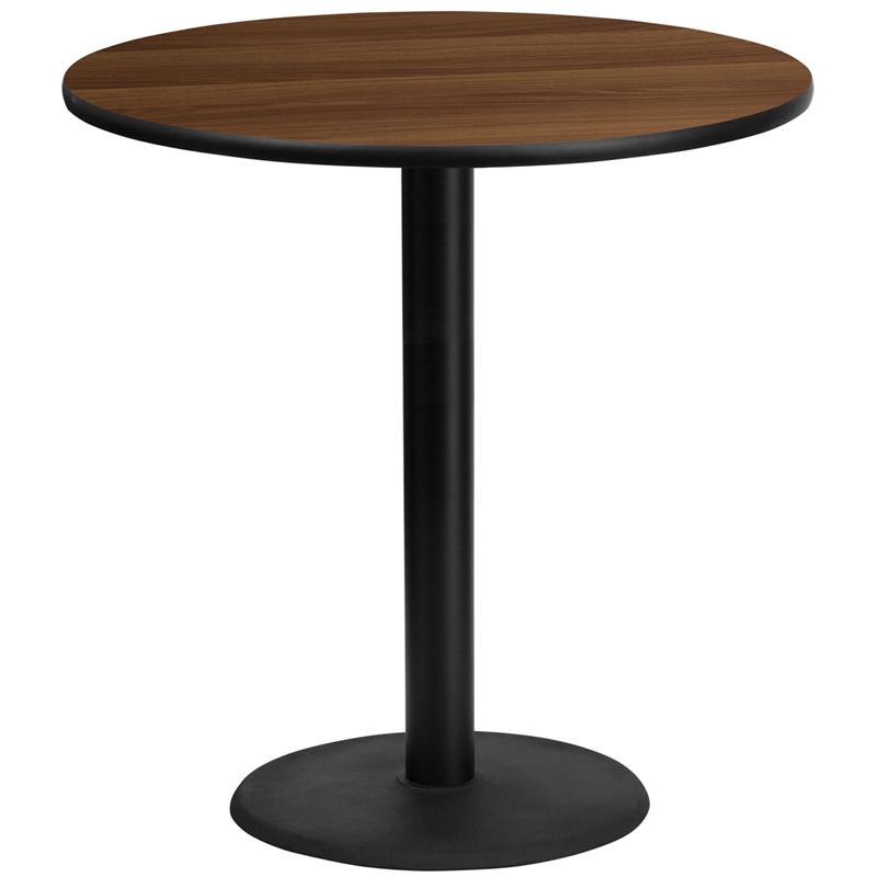 Flash Furniture 42” Round Walnut Laminate Table Top with 24” Round Bar Height Table Base – XU-RD-42-WALTB-TR24B-GG Online Sale