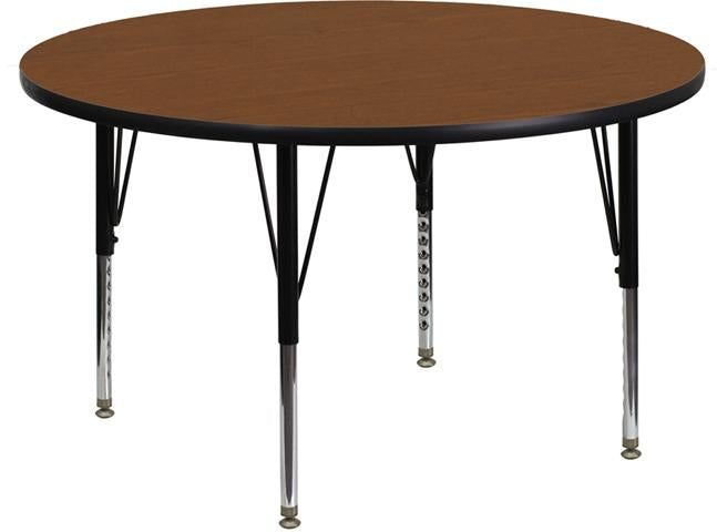 Flash Furniture 42” Round Oak HP Laminate Activity Table – Height Adjustable Short Legs – XU-A42-RND-OAK-H-P-GG Sale
