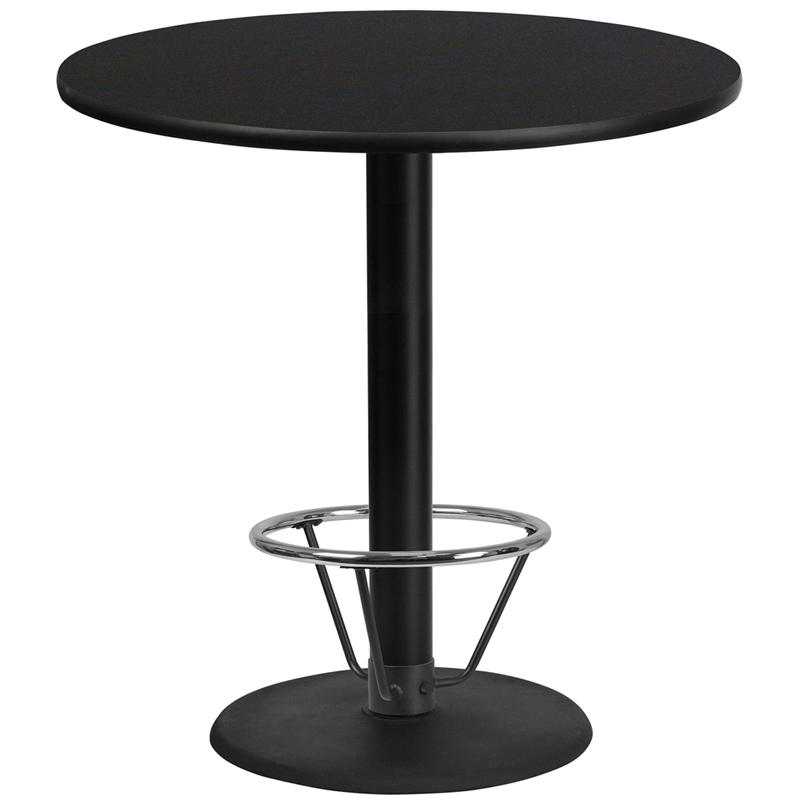 Flash Furniture 42” Round Black Laminate Table Top with 24” Round Bar Height Table Base and Foot Ring – XU-RD-42-BLKTB-TR24B-4CFR-GG Sale