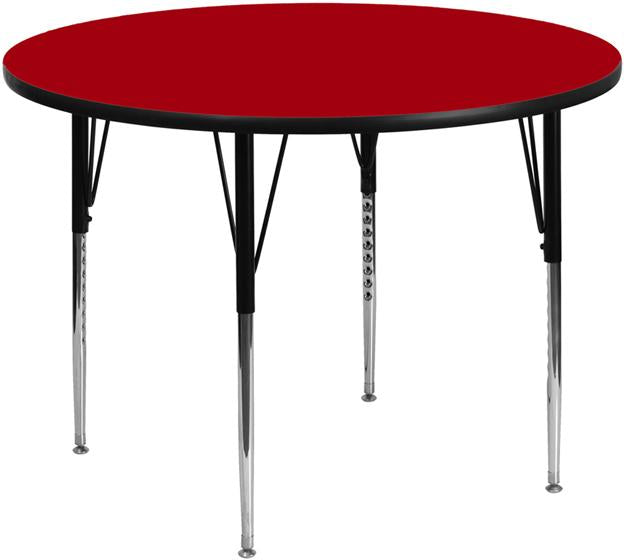 Flash Furniture 42” Round Red Thermal Laminate Activity Table – Standard Height Adjustable Legs – XU-A42-RND-RED-T-A-GG Online now
