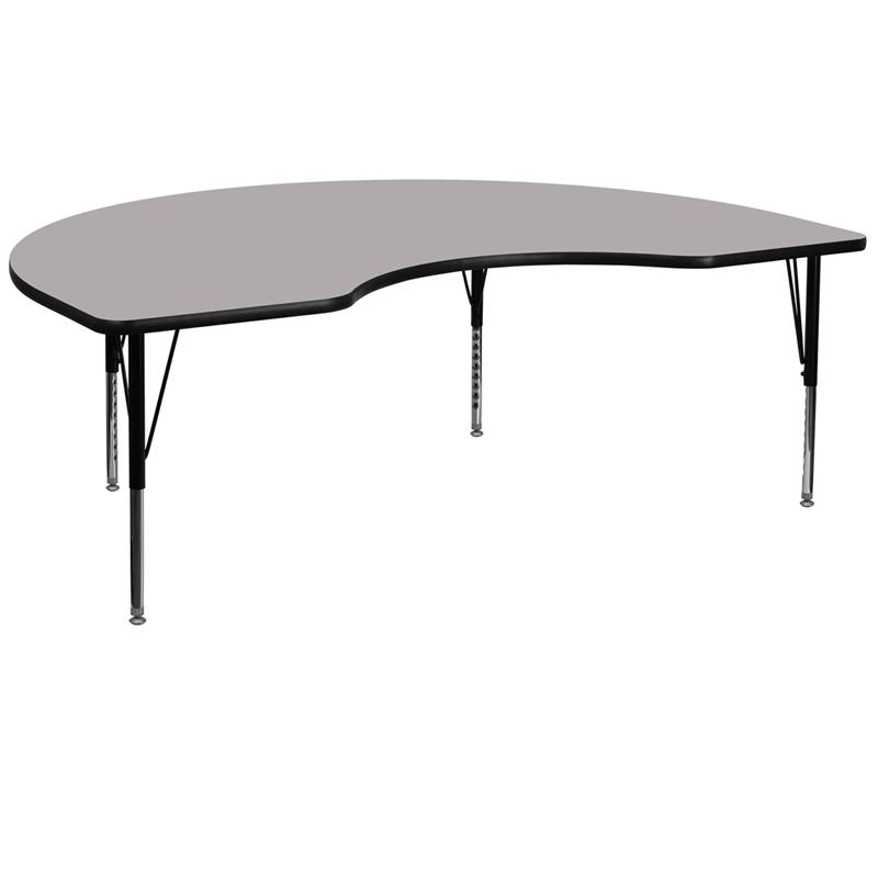 Flash Furniture 48”W x 96”L Kidney Grey HP Laminate Activity Table – Height Adjustable Short Legs – XU-A4896-KIDNY-GY-H-P-GG Discount