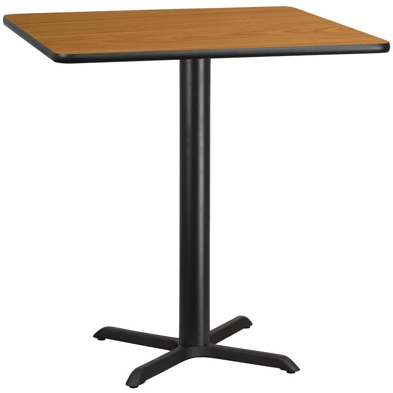 Flash Furniture 42” Square Natural Laminate Table Top with 33” x 33” Bar Height Table Base – XU-NATTB-4242-T3333B-GG Online Hot Sale
