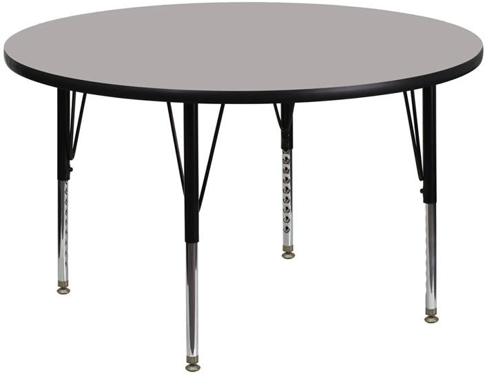 Flash Furniture 48” Round Grey HP Laminate Activity Table – Height Adjustable Short Legs – XU-A48-RND-GY-H-P-GG Discount