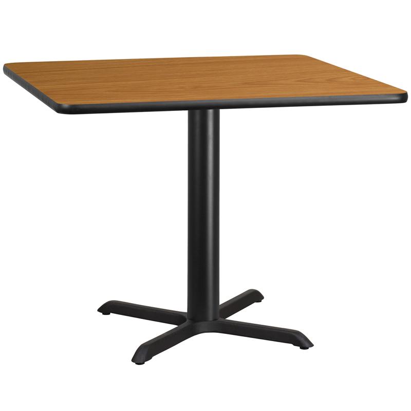 Flash Furniture 42” Square Natural Laminate Table Top with 33” x 33” Table Height Base – XU-NATTB-4242-T3333-GG Online now