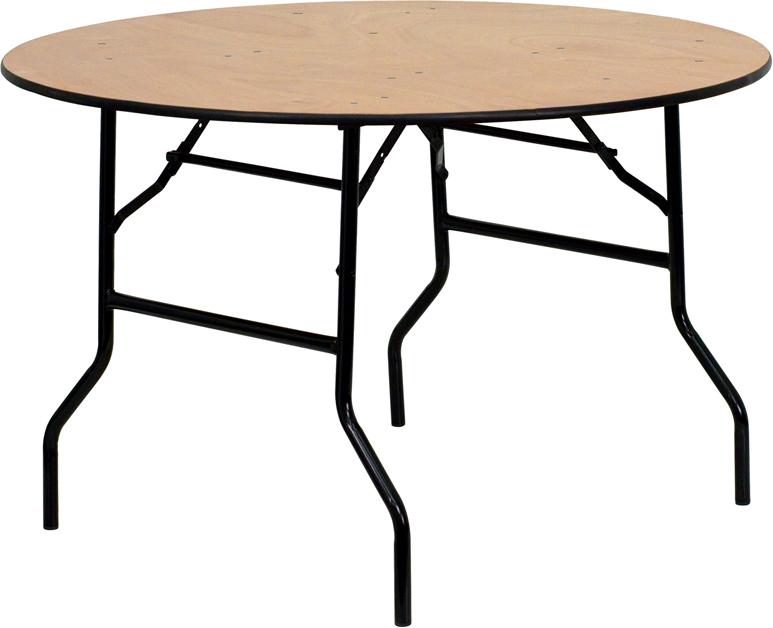Flash Furniture 48” Round Wood Folding Banquet Table with Clear Coated Finished Top – YT-WRFT48-TBL-GG on Sale