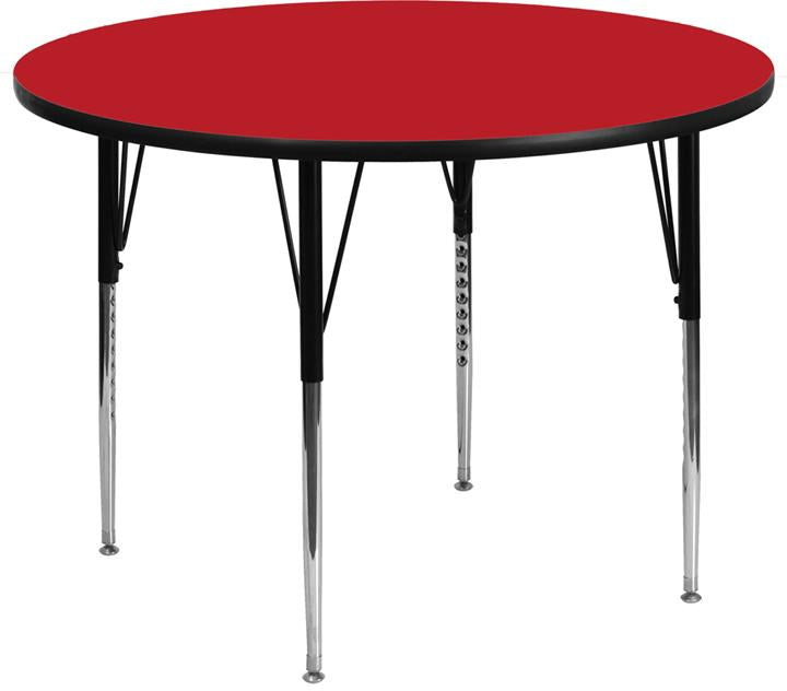 Flash Furniture 48” Round Red HP Laminate Activity Table – Standard Height Adjustable Legs – XU-A48-RND-RED-H-A-GG Online Hot Sale