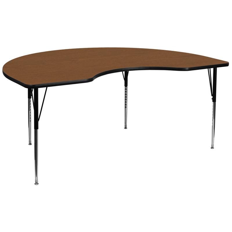 Flash Furniture 48”W x 96”L Kidney Oak HP Laminate Activity Table – Standard Height Adjustable Legs – XU-A4896-KIDNY-OAK-H-A-GG Discount