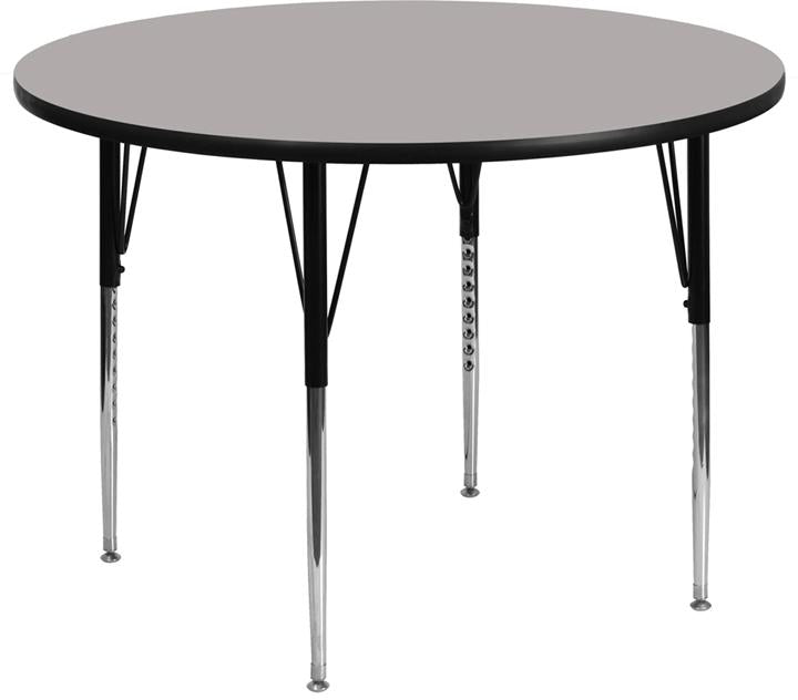 Flash Furniture 48” Round Grey HP Laminate Activity Table – Standard Height Adjustable Legs – XU-A48-RND-GY-H-A-GG Online Hot Sale